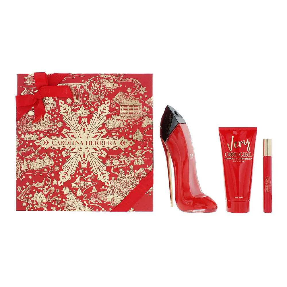 Carolina Herrera Very Good Girl 3pc Gift Set EDP 80ml 10ml Body Lotion