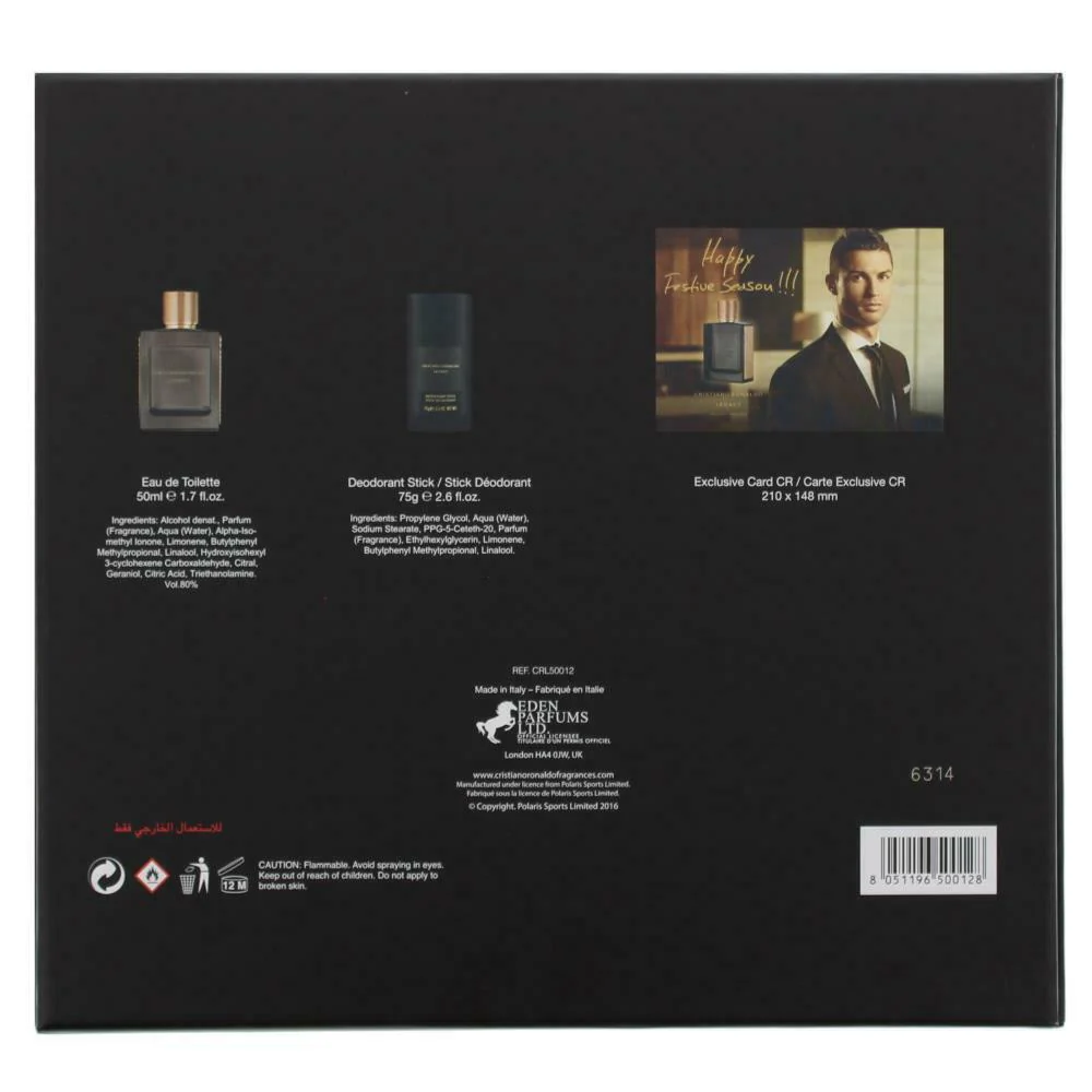 Cristiano Ronaldo Legacy Eau de Toilette 50ml & Deo Stick 75g (Black Box) - Image 2