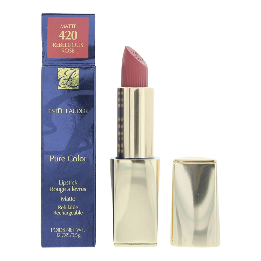 Estée Lauder Pure Color Matte 420 Rebellious Rose Lipstick 3.5g for Women
