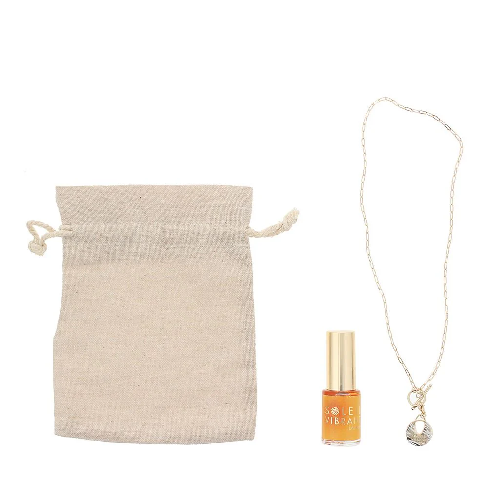 Lalique Soleil Vibrant 3pc Gift Set EDP 15ml Necklace Bag Women