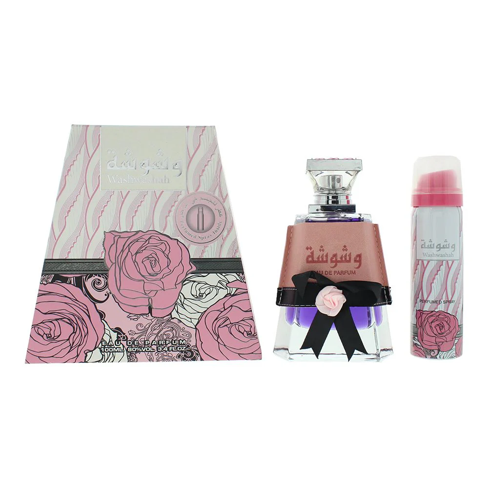 Lattafa Washwasha 2 Piece Gift Set: EDP 100ml - Deodorant Spray 50ml Women Spray