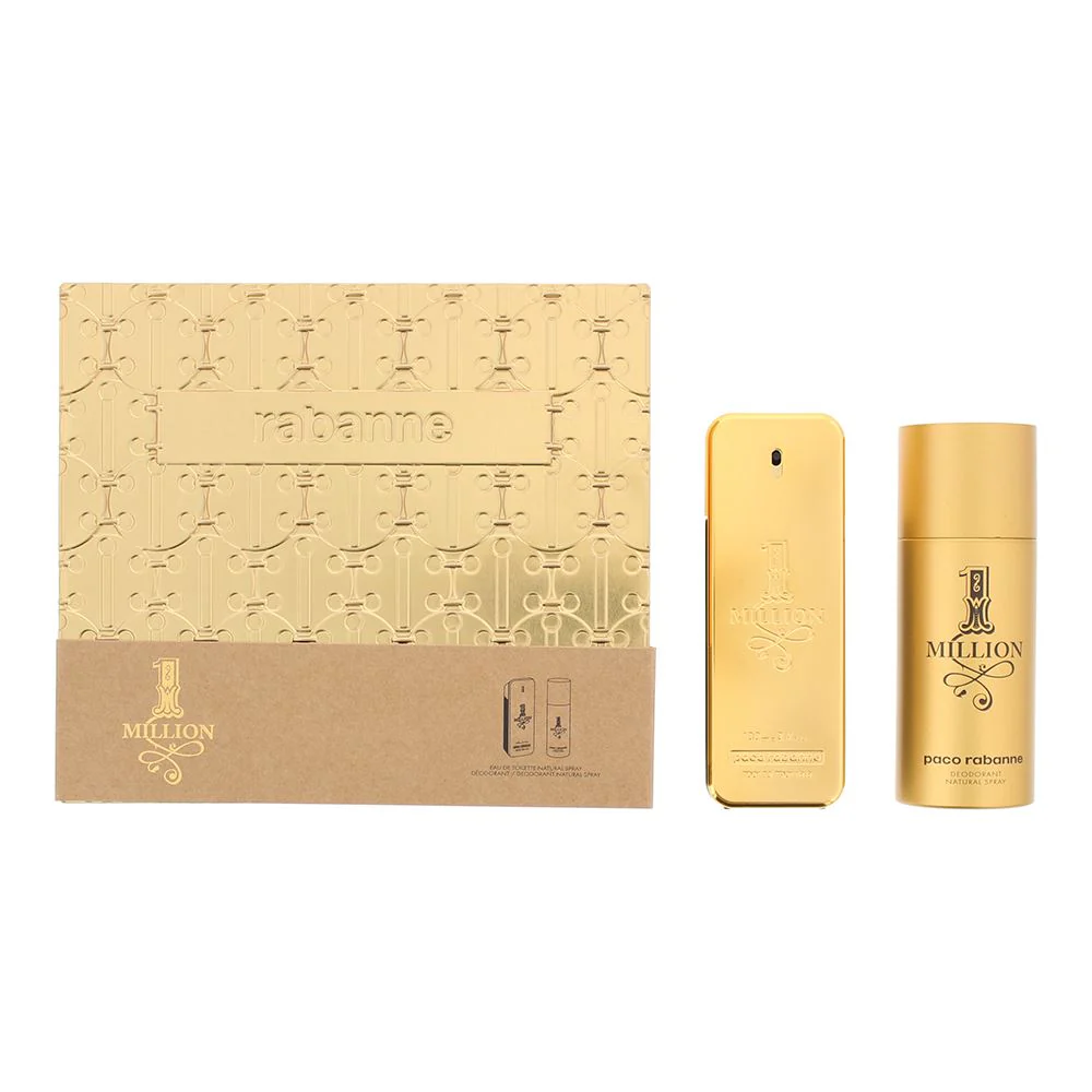 Paco Rabanne 1 Million 2 Piece Gift Set: EDT 100ml - Deodorant Spray For Men