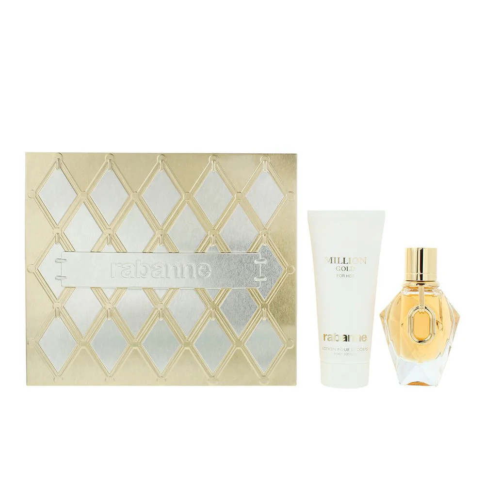Rabanne Million Gold for Her 2pc Gift Set EDP 50ml Body Lotion 100ml